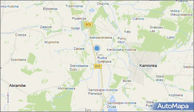 mapa Rudka Gołębska, Rudka Gołębska na mapie Targeo